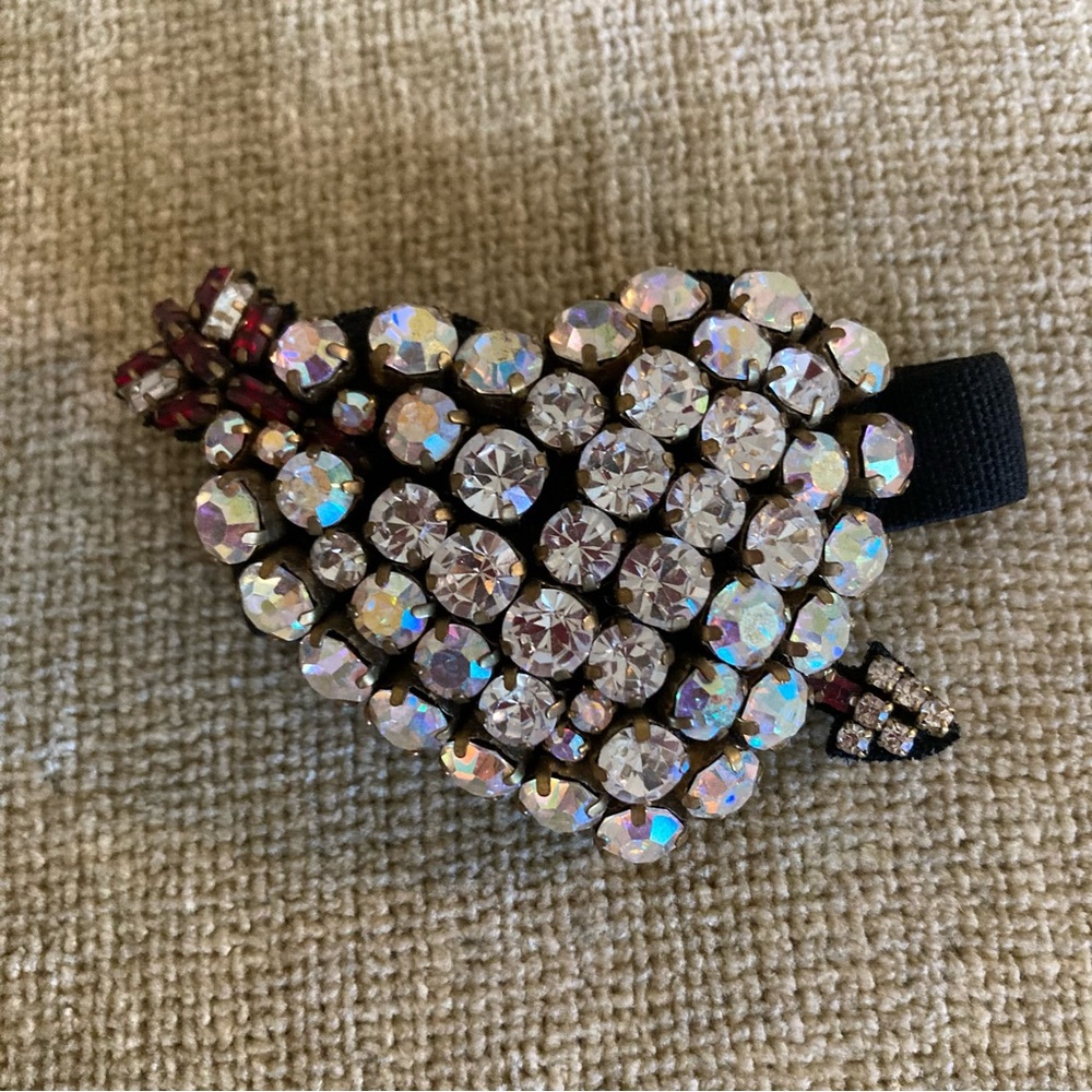 Gucci Crystal Embellished Hart Shoe Adornment Bracelet